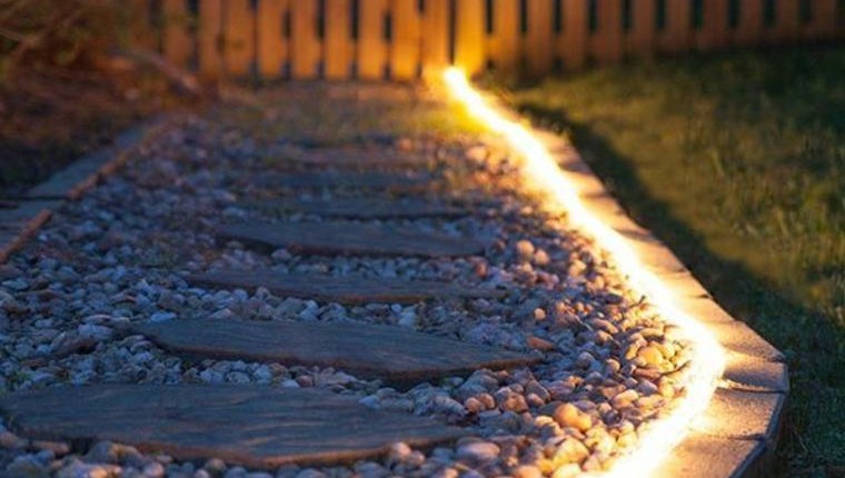 Illuminate your walkways with strip lighting! You can run the lights along the e…