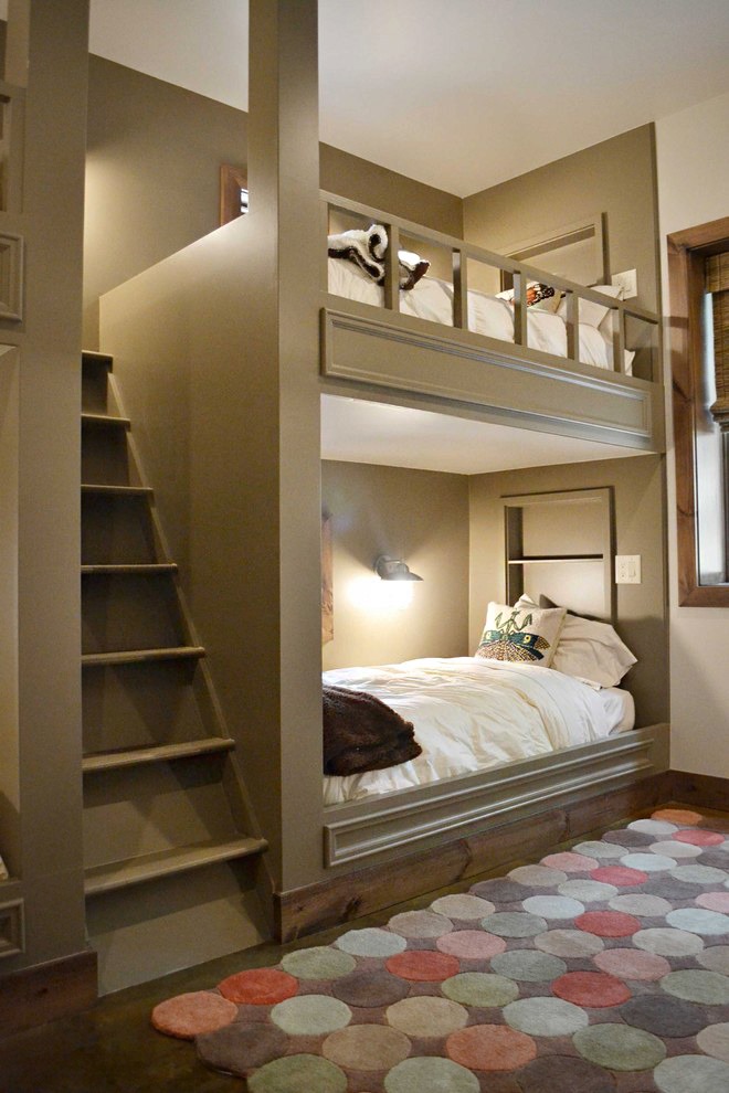 Install stairs instead of using a ladder for bunk beds to make them safer!…