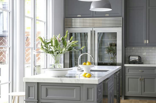 What’s your favorite color for kitchen cabinets? Is it a cool grey like this?…