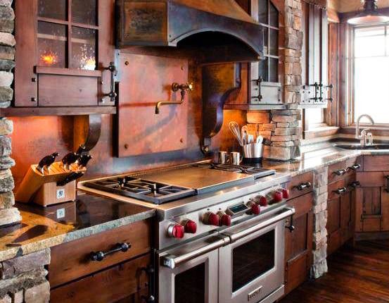 Do you like the rustic look of this kitchen?…