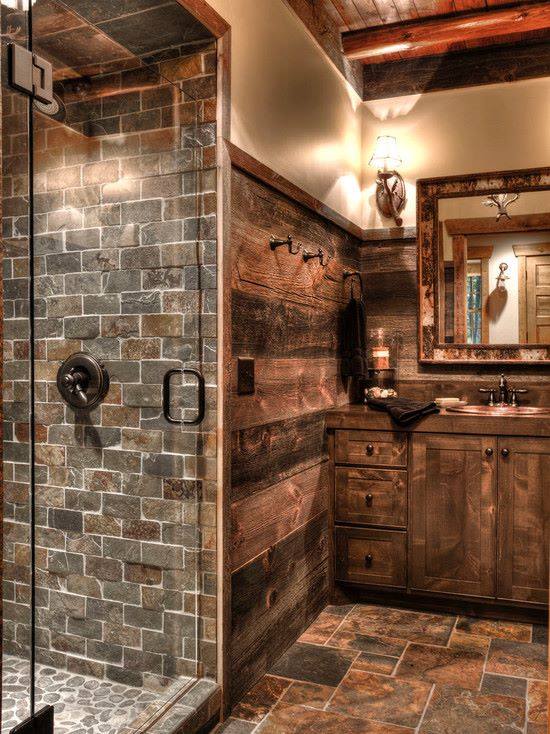 If you’re a fan of rustic homes, this bathroom is for you!…