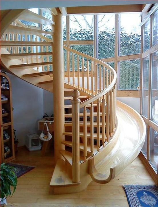 Forget the stairs… I’m taking the slide!…