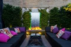 How cool is this back patio fire feature?…